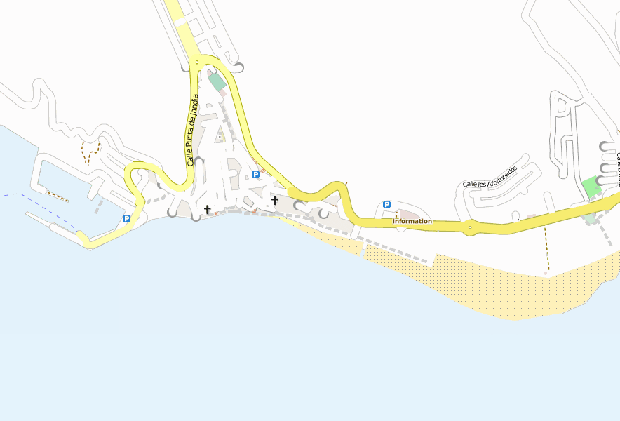 Morro Jable Stadtplan mit Luftbild und Unterkünften von Fuerteventura