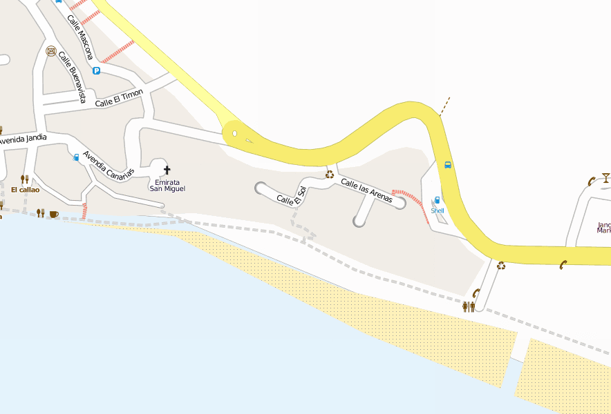 Morro Jable Stadtplan mit Luftbild und Unterkünften von Fuerteventura